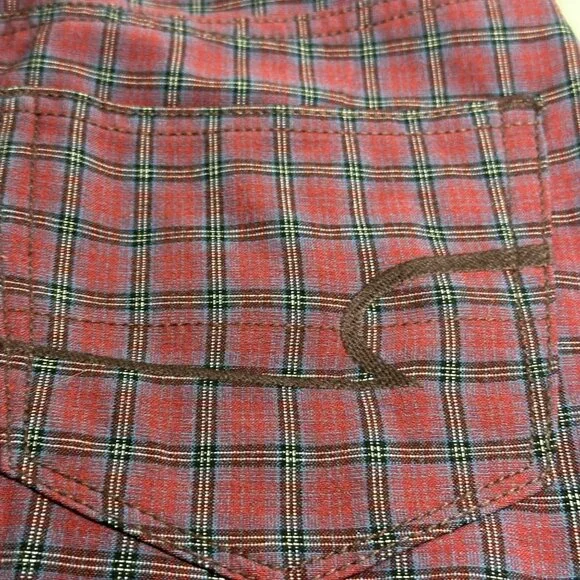 American Eagle Outfitters Hi-Rise Mini Skirt Plaid Maroon Black SZ 00 Preppy - Picture 9 of 11